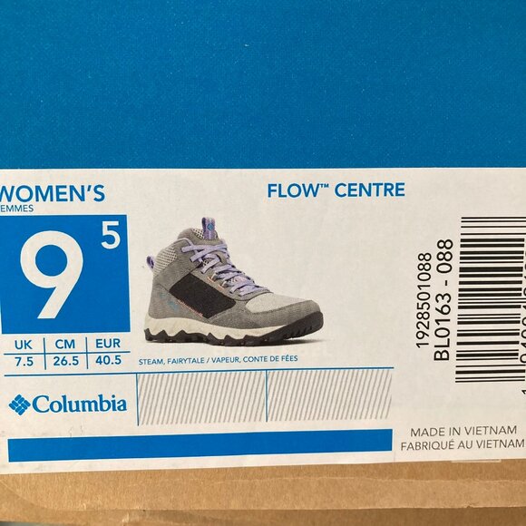 Columbia Flow Centre Hiking Boots Womens 9.5 Steam Fairytale Blue Grey - Picture 7 of 7